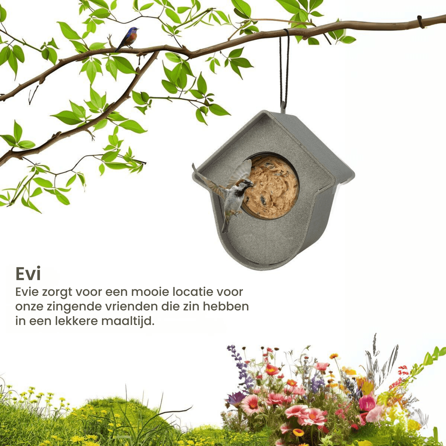 Singing Friend - Hello Evie - 100% Gerecycled Plastic Vogelvoederhuisje - Verkrijgbaar in 5 Stijlen - Avoid Singing Friend - Hello Evie - 100% Gerecycled Plastic Vogelvoederhuisje - Verkrijgbaar in 5 Stijlen - Avoid