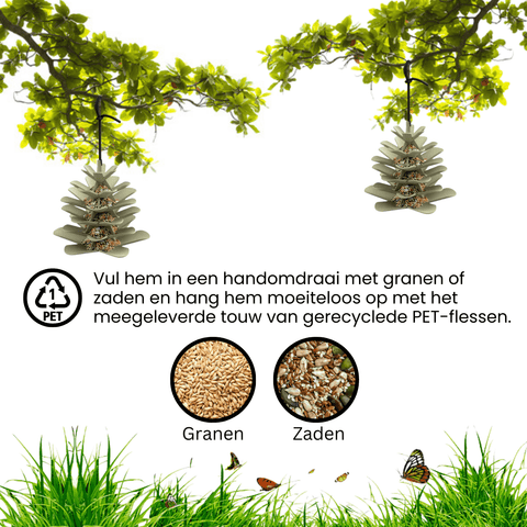 Singing Friend - Hello Jesse - 98% Gerecycled Plastic Vogelvoedersilo - Dennenappel Voedersilo - Avoid Singing Friend - Hello Jesse - 98% Gerecycled Plastic Vogelvoedersilo - Dennenappel Voedersilo - Avoid