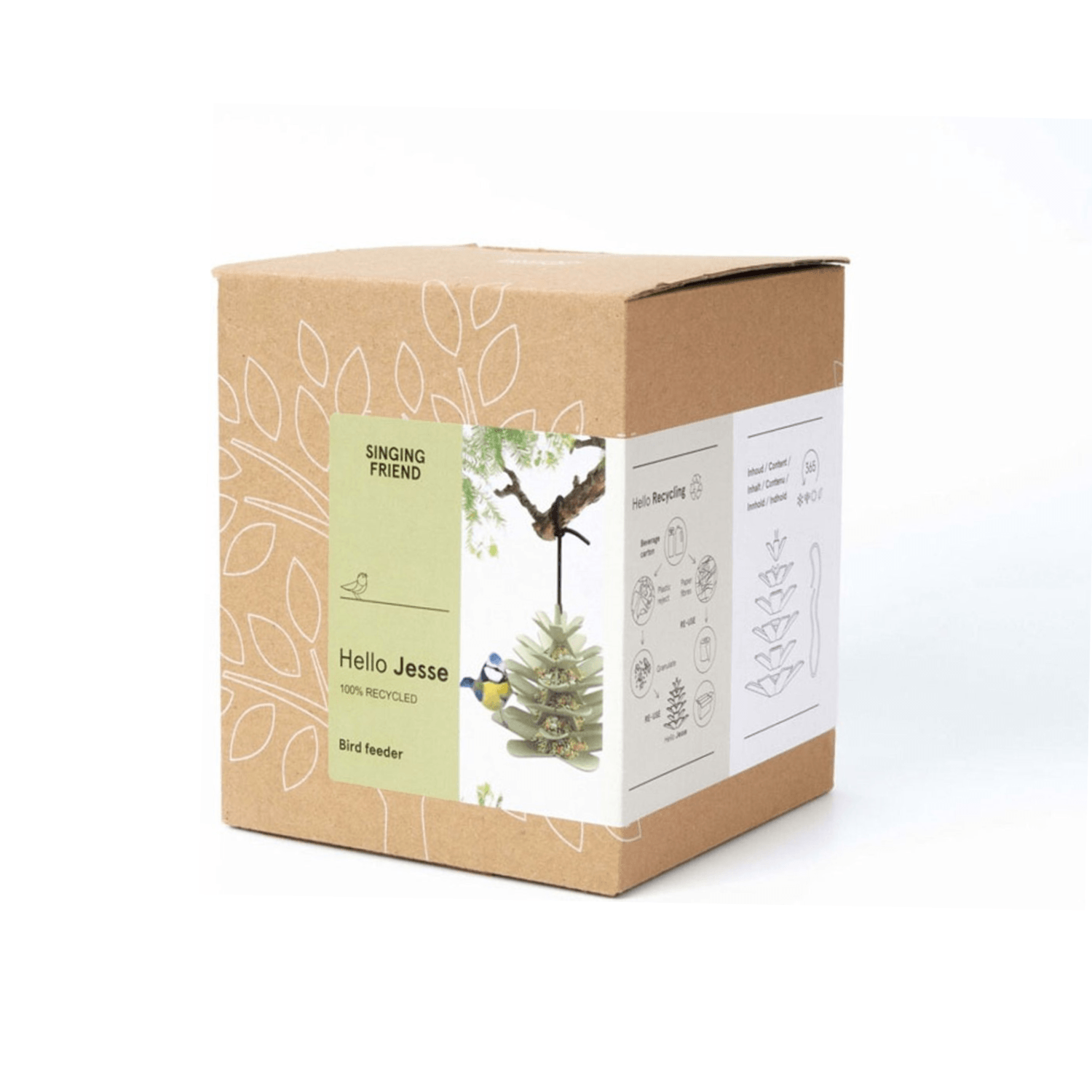 Singing Friend - Hello Jesse - 98% Gerecycled Plastic Vogelvoedersilo - Dennenappel Voedersilo - Avoid Singing Friend - Hello Jesse - 98% Gerecycled Plastic Vogelvoedersilo - Dennenappel Voedersilo - Avoid