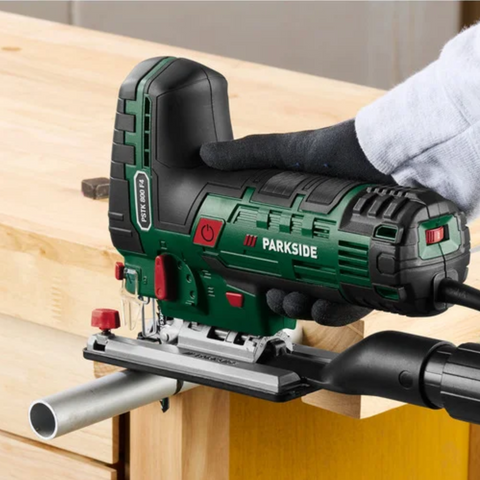 PARKSIDE® Decoupeerzaag 800W – Elektrische Zaagmachine voor Hout, Metaal & Aluminium – Met Laser, LED & Koffer