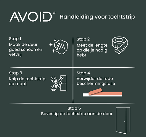 <tc>AVOID</tc>® - Draught excluder - 100cm x 5 cm - Available in 3 colours
