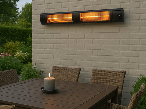 AVOID | Infrarood Wandheater T17-GR30B – 3000W Elektrische Terrasverwarmer met Afstandsbediening & WiFi | 9 Warmtestanden | Timerfunctie tot 24 uur | Voor Binnen & Buiten