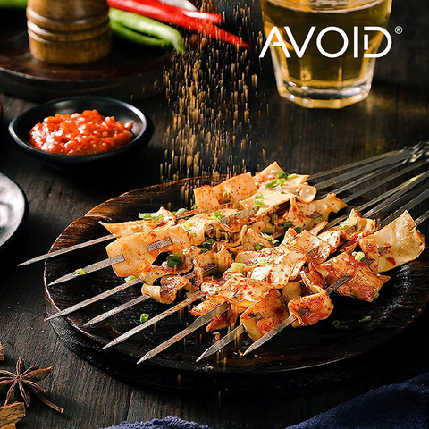 RVS BBQ spiezen 30 cm - set van 20 herbruikbare barbecue spiezen - Vaatwasserbestendig en Hittebestendig