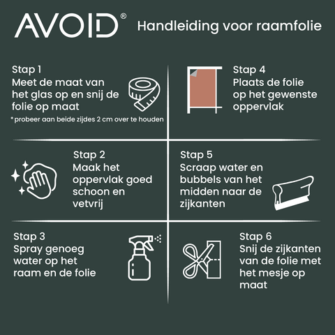 AVOID® - Raamfolie - Gestreept - Verschillende Maten