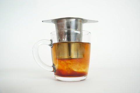 Thee Theezeef – 2 stuks – RVS Theefilter met Handvat en Lekplaatje – Thee Filter voor Losse Thee
