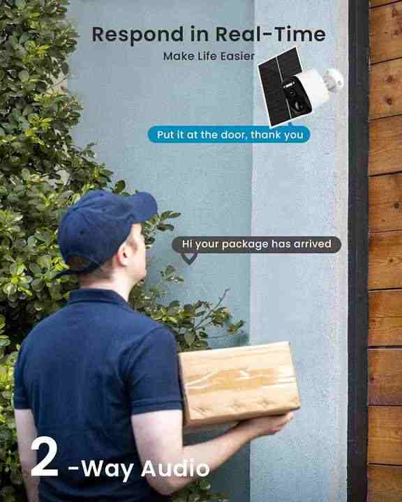 AVOID Beveiligingscamera – Draadloos Buiten – 4MP HD – Zonne-energie – Weerbestendig – Nachtzicht - Avoid