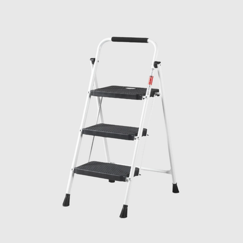AVOID Huishoudtrap – Keukentrap Opstapkrukje – Inklapbare Trapladder – Wit – Veilig & Stabiel - Avoid