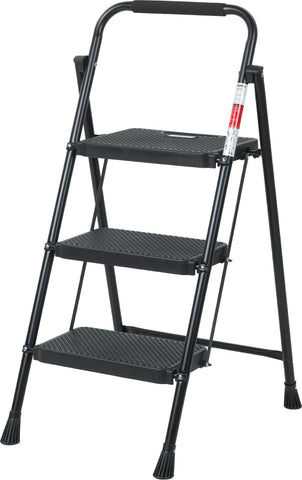AVOID Huishoudtrap – Keukentrap Opstapkrukje – Inklapbare Trapladder – Zwart – Veilig & Stabiel - Avoid