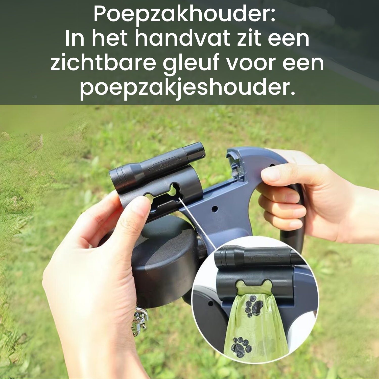 AVOID® Dubbele Hondenriem 3 Meter - met Verlichting en Poepzakjeshouder - Reflecterende Rollijn - 360° Draaifunctie - Avoid