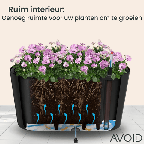 AVOID® - Slimme Bloempot - Met Wielen- Oslo Collectie - XL - Avoid