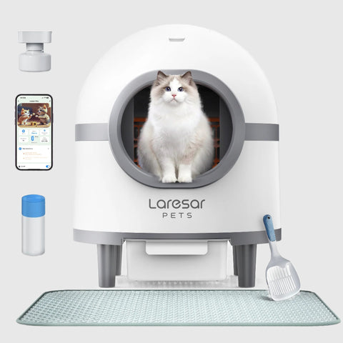 Honiture - Slimme Zelfreinigende Kattenbak 70L | Automatische Kattenbak met Dual Deodorization & App Bediening | Grote 8L Afvalbak | Voor Zorgeloos Reizen | 2.4GHz WiFi Kattentoilet - Avoid