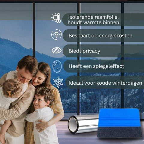 Perfect Cover Isolerende Spiegel Raamfolie - Incl. Gratis Rakel en Mesje - Verkrijgbaar in 12 Maten - Avoid