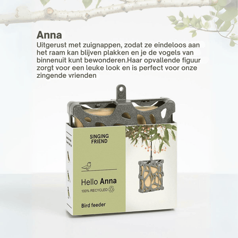 Singing Friend - Hello Anna - 100% Gerecycled Plastic Raam Vetblokhouder - Inclusief zuignappen - Avoid